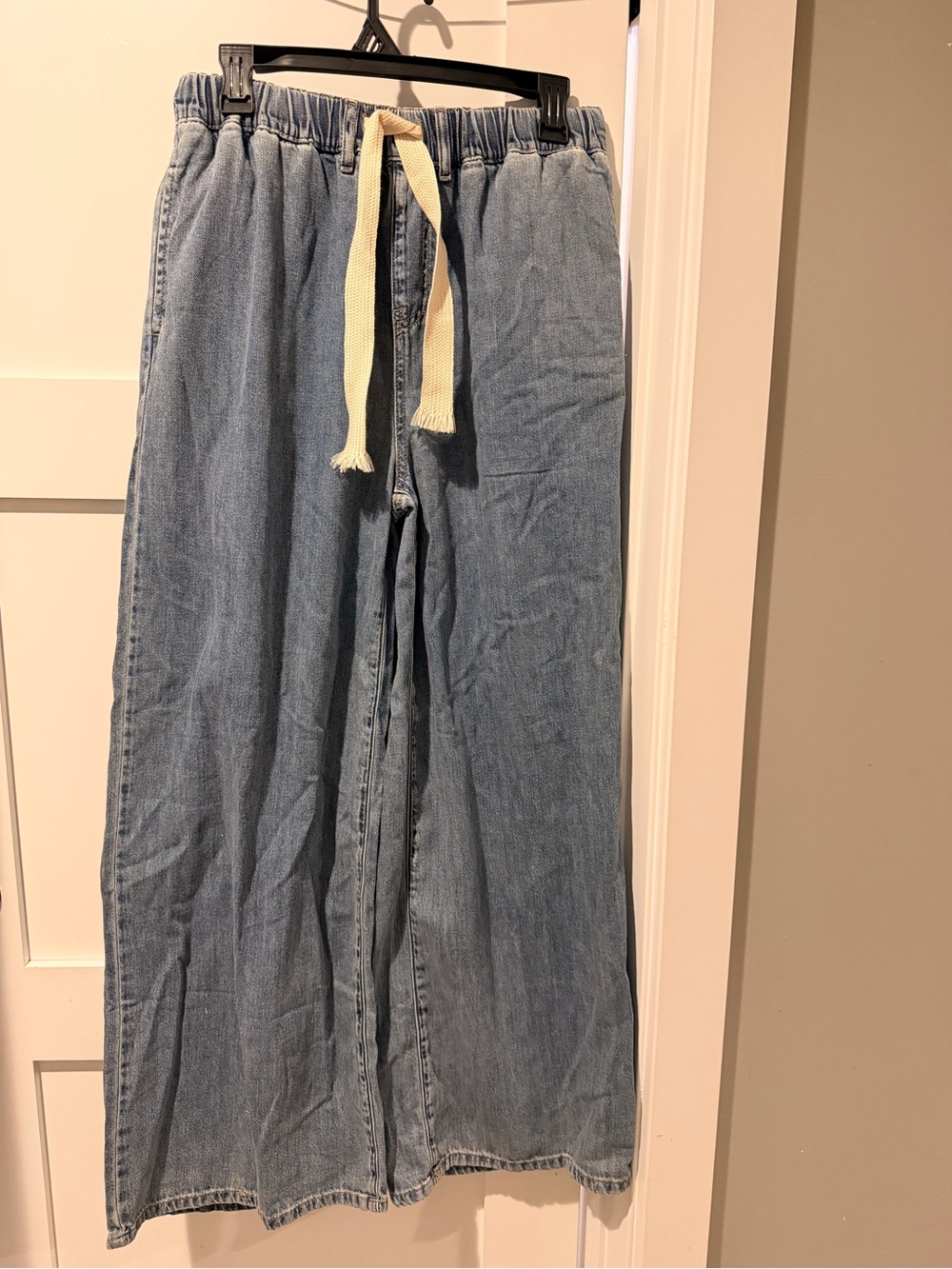 ZENANA Light Blue Drawstring Relaxed Fit Jeans